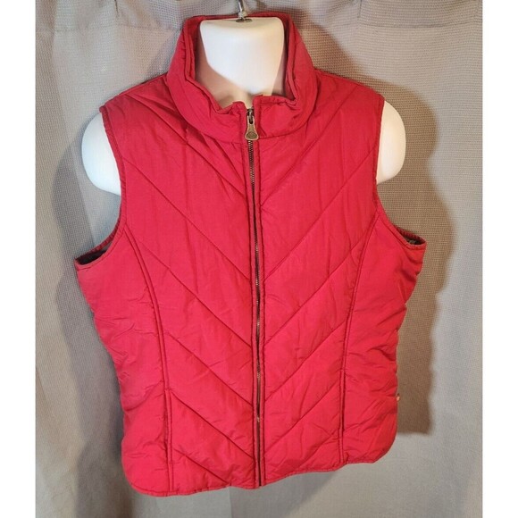 Dickies Other - Dickies Vest‎ Men's Size XL Red Puffer Diamond Quilted Full Zip Work Casual